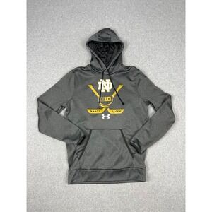 University Of Notre Dame Hockey Sweatshirt Mens S Gray Fighting Irish Pullover